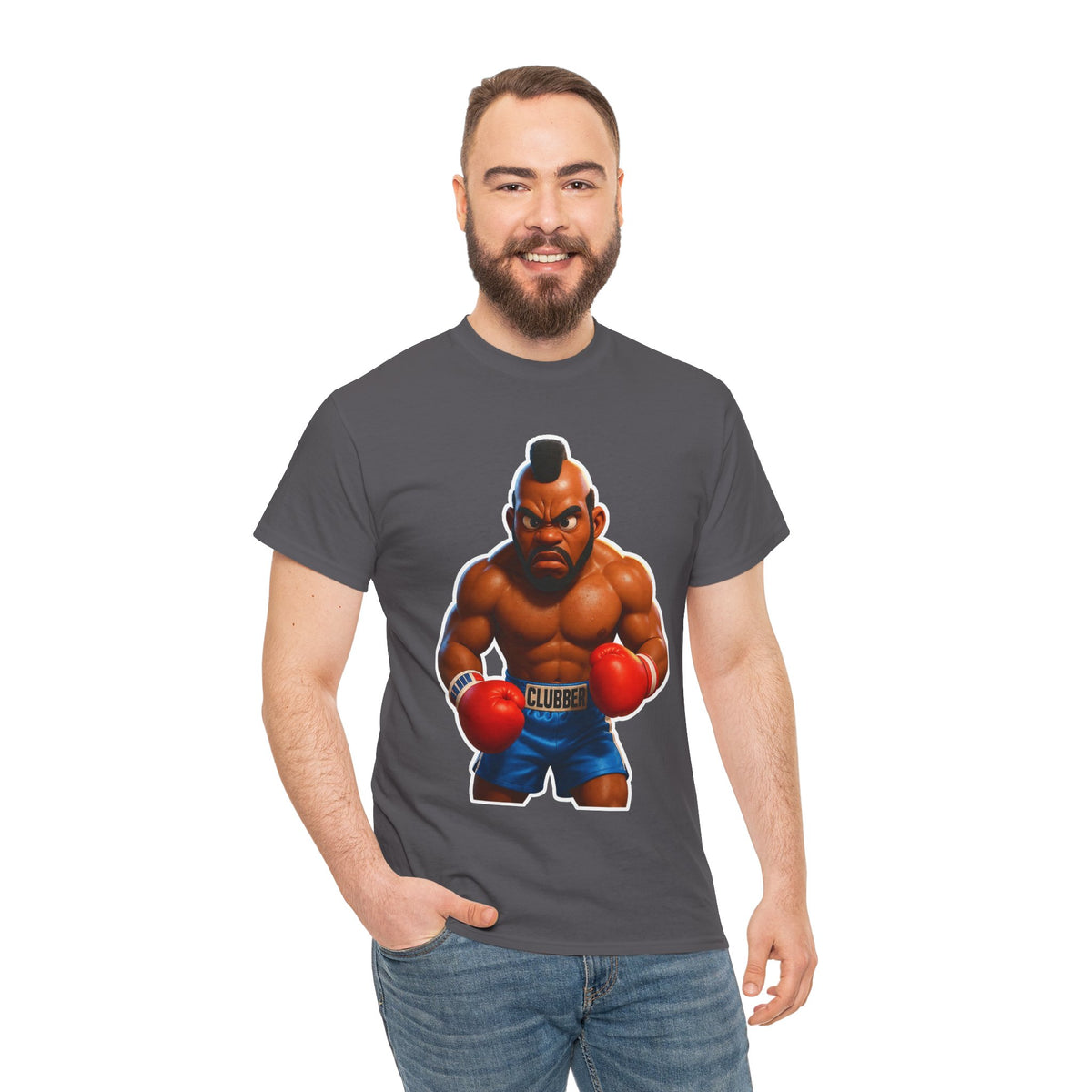 MR T Clubber Lang Boxer Character Tee — Tough Guy Cartoon Boxing T-Shirt