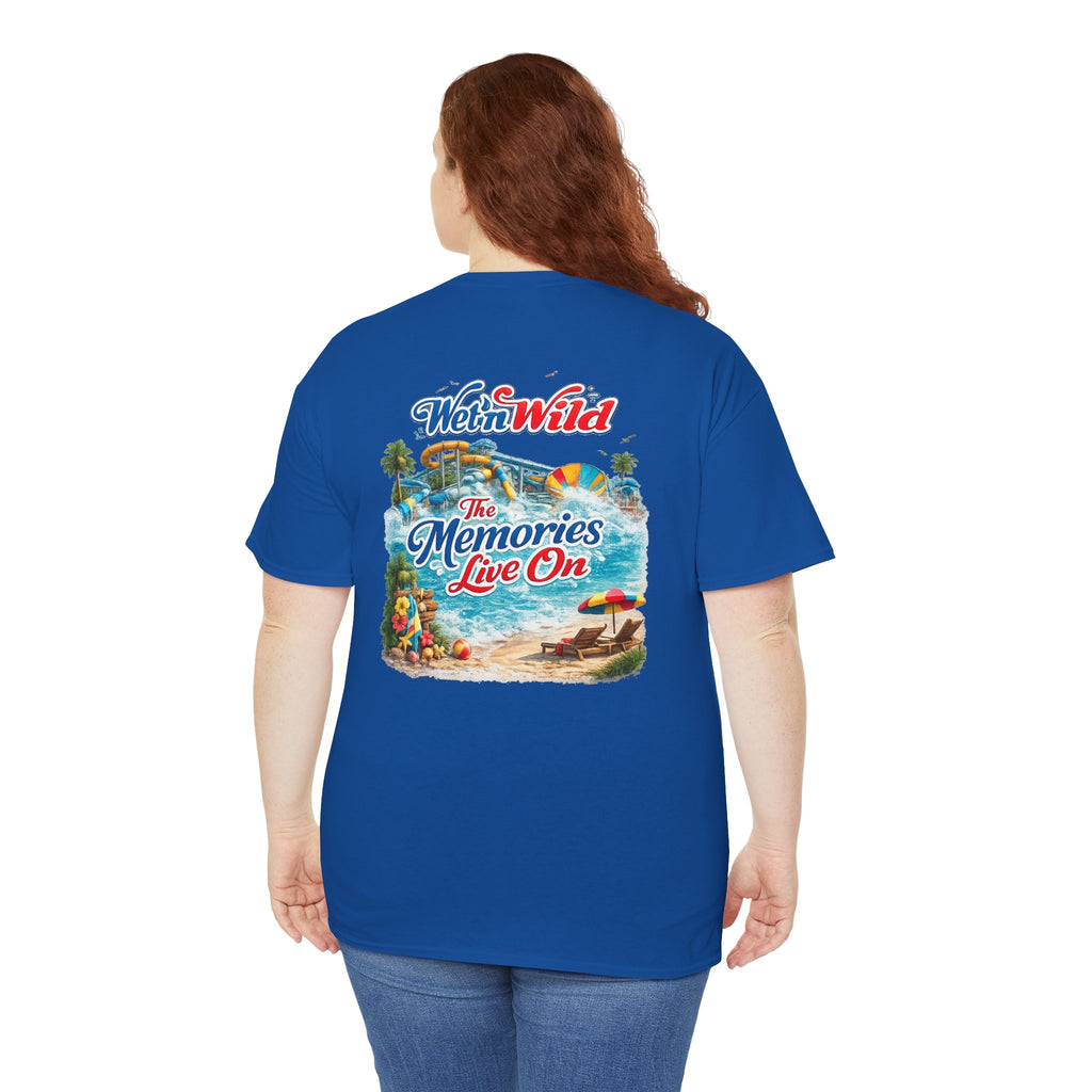 Wet'n Wild Beach Tee — "The Memories Live On" Retro Island Graphic Shirt