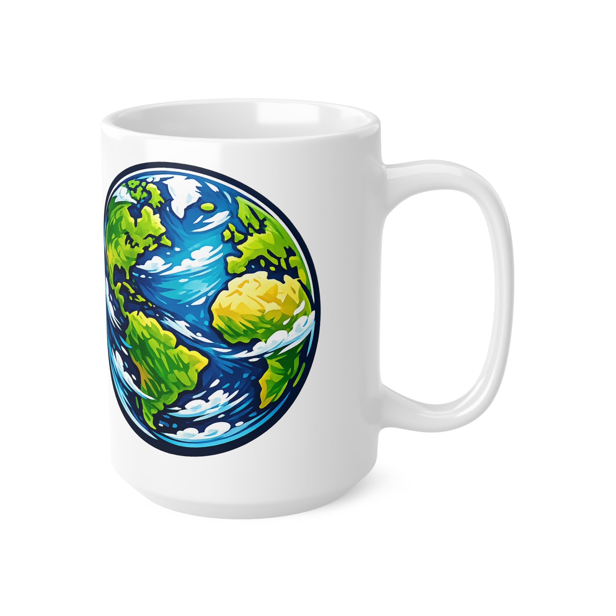 Earth Globe Ceramic Mug — Eco-Friendly World Map Coffee Cup (11oz & 15oz)
