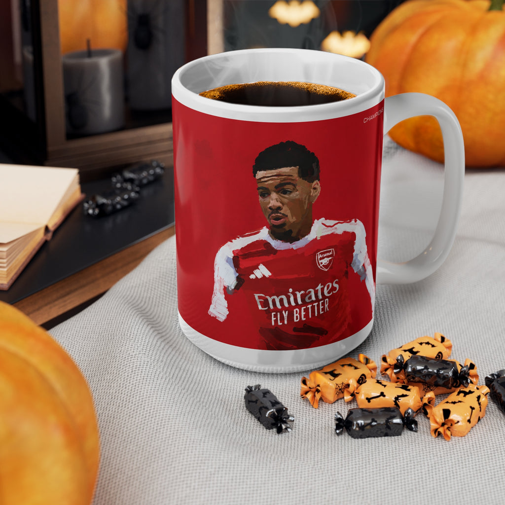 Ethan Nwaneri Arsenal Champions Ceramic Mug — Football Player Red 11oz/15oz