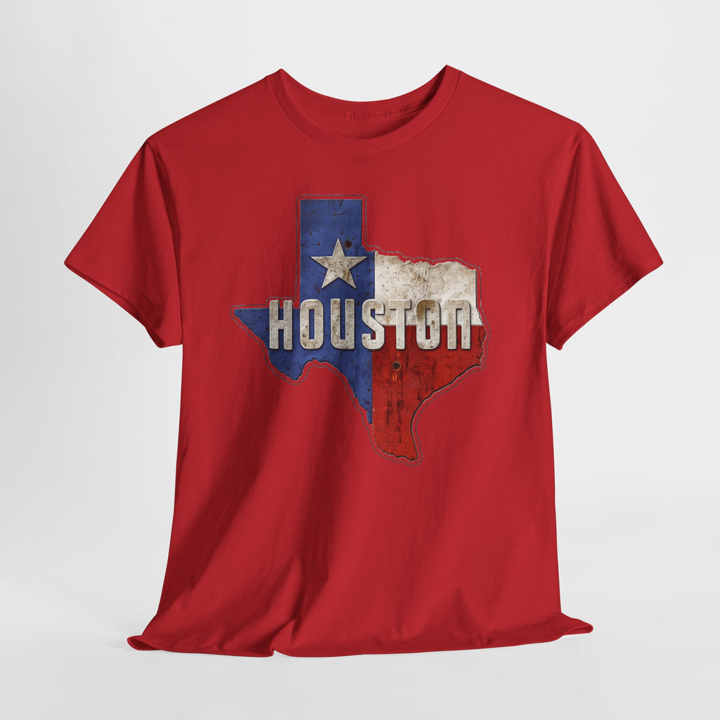 Houston Texas Flag Graphic Tee — Vintage State Outline T-Shirt