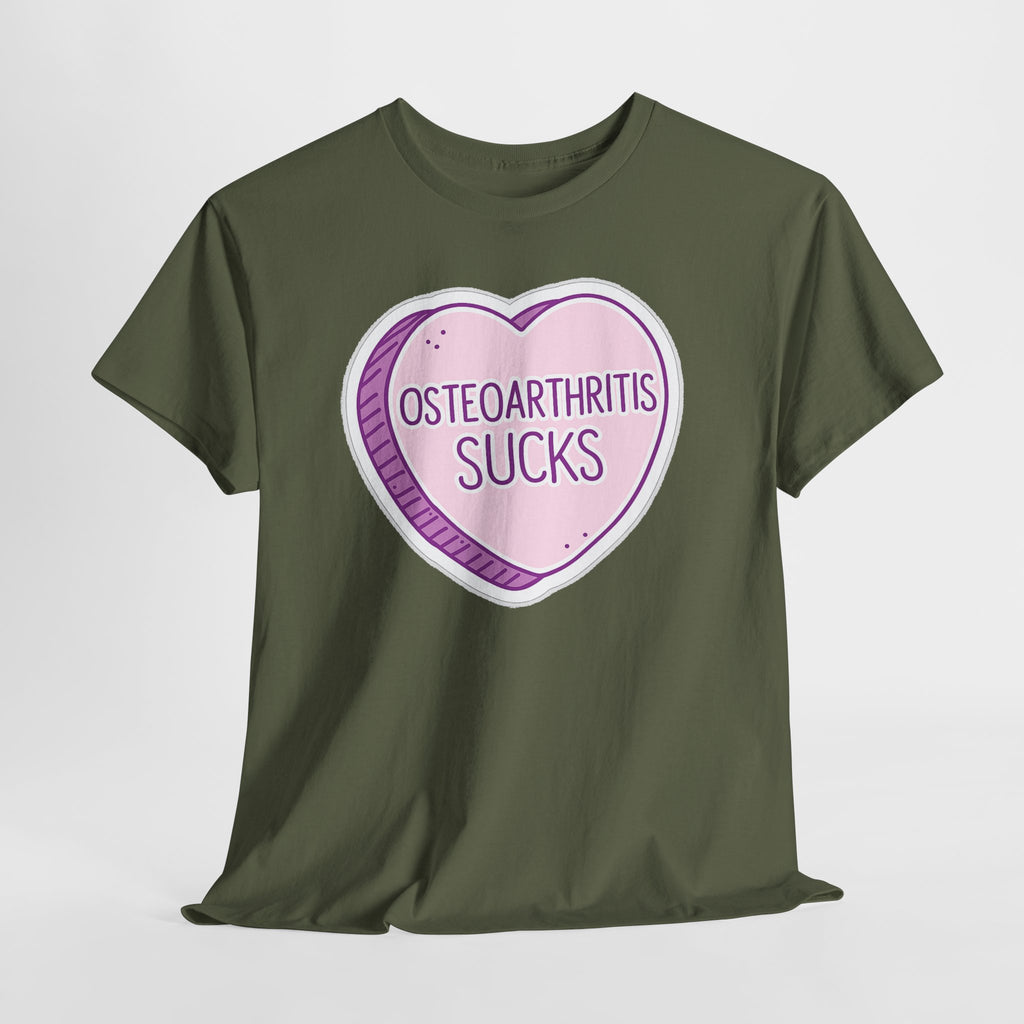 Osteoarthritis Sucks T-Shirt — Pink Heart Awareness Tee