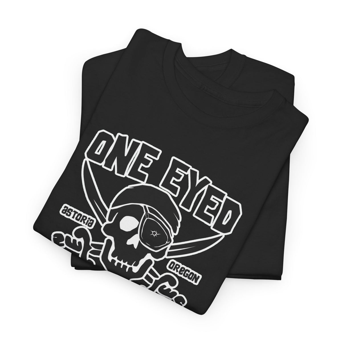 One Eyed Willie Pirate Skull Tee — Retro Nautical Adventure Graphic Shirt
