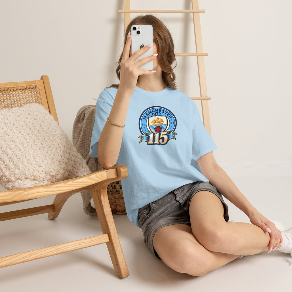 Manchester City 115th Crest Inspired Cotton T-Shirt