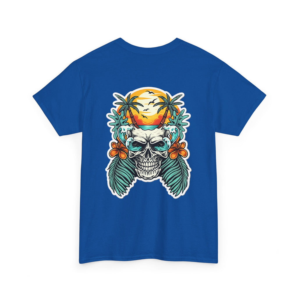 Tropical Skull Tee — Sunset Palm Beach Skull T-Shirt