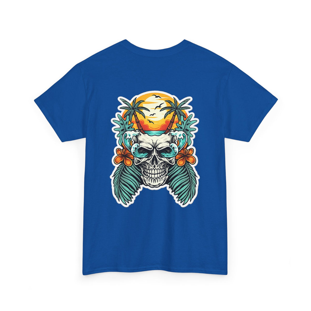 Tropical Skull Tee — Sunset Palm Beach Skull T-Shirt
