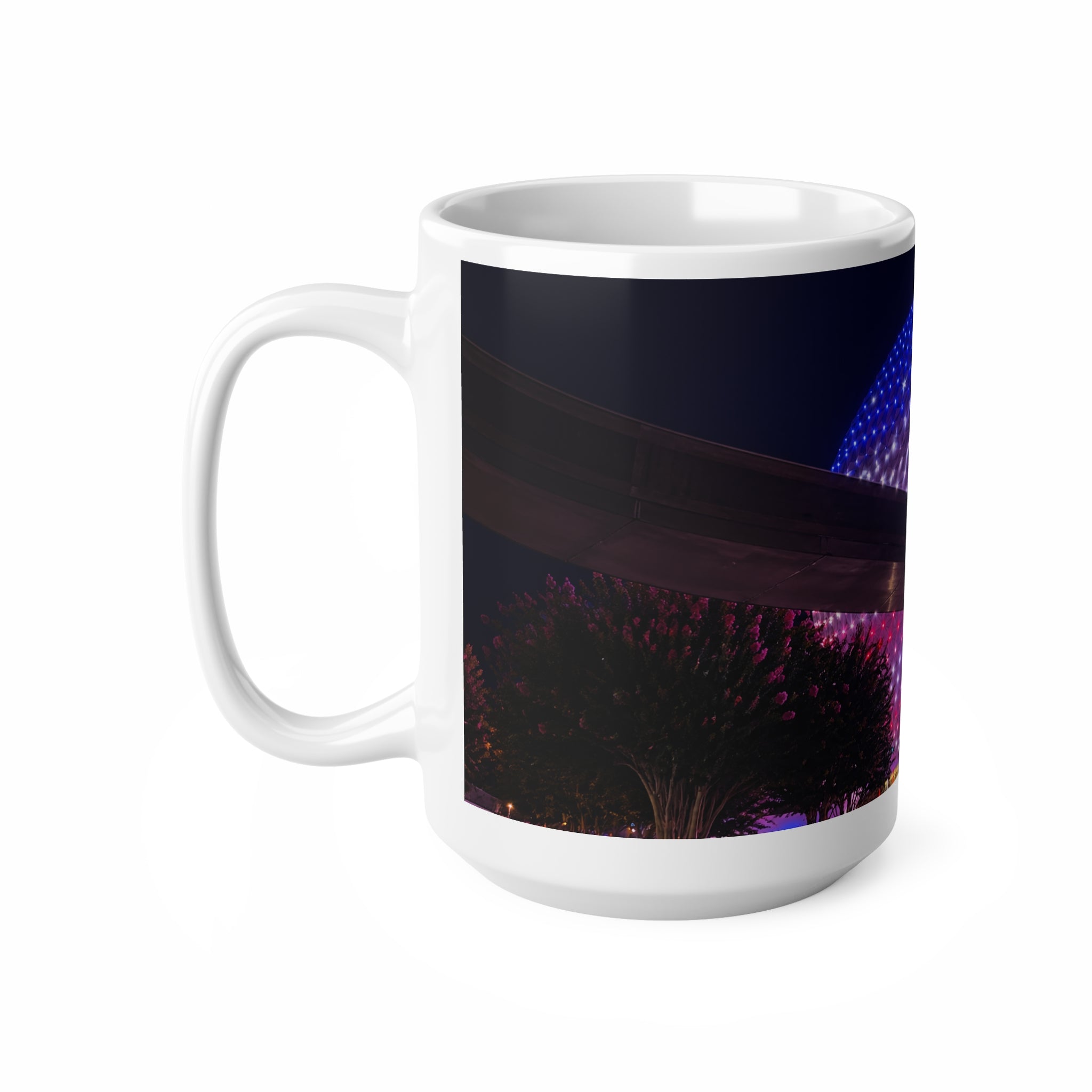 Epcot Walt Disney World Nighttime Neon Dome Coffee Mug — Colorful LED Lights Ceramic Cup (11oz/15oz)