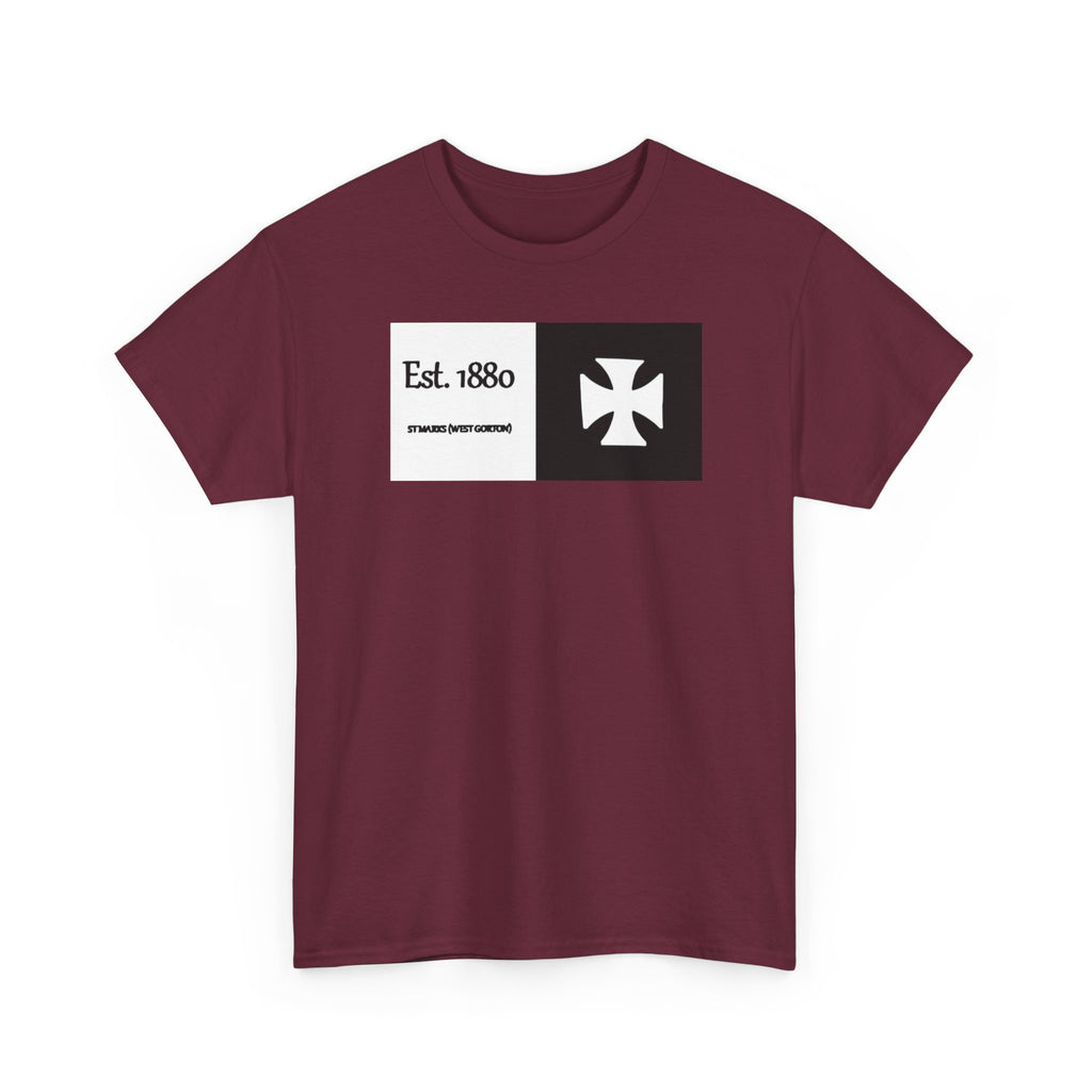 ST Mark's West Gorton (Manchester City) Est. 1880 Cross Logo T-Shirt
