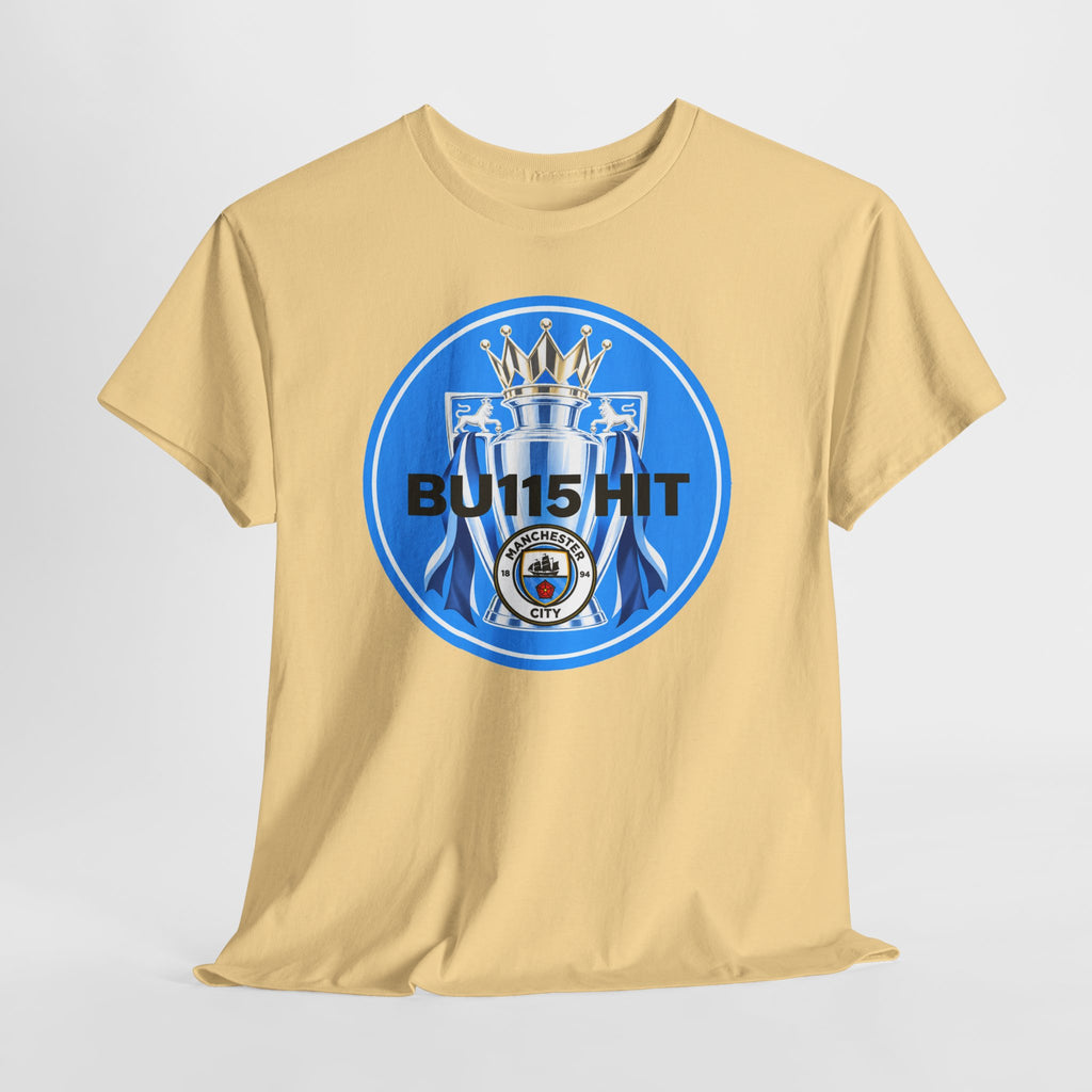 Manchester City Anti Premier League Charges Cotton T-Shirt — 'BU11SH1T' Blue Crown Football Shirt
