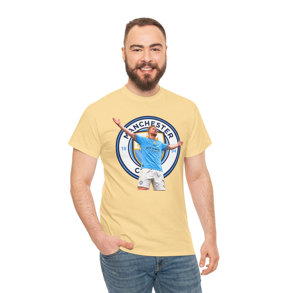 Kevin De Bruyne Manchester Football Club Legend Cotton T-Shirt — Player Celebration Graphic T-Shirt