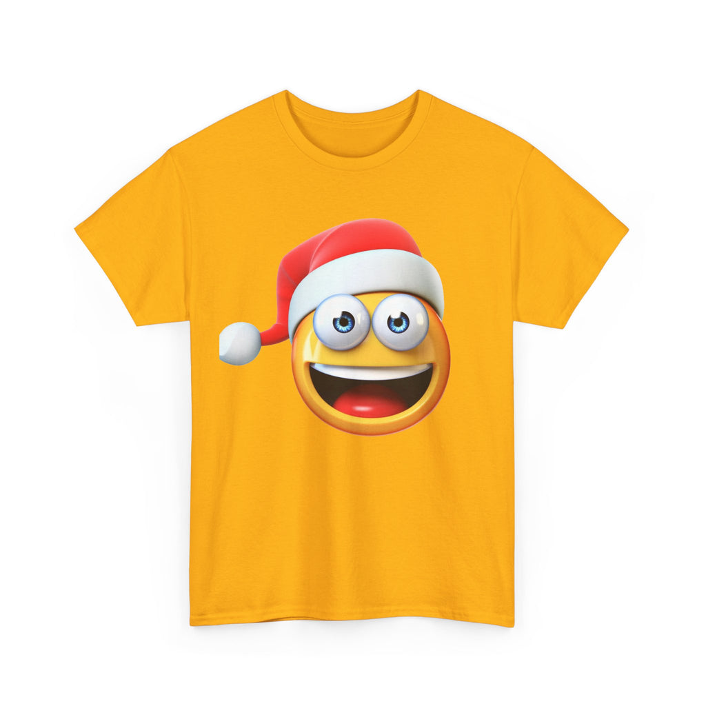Christmas Emoji T-Shirt — Santa Hat Smiley Holiday Tee