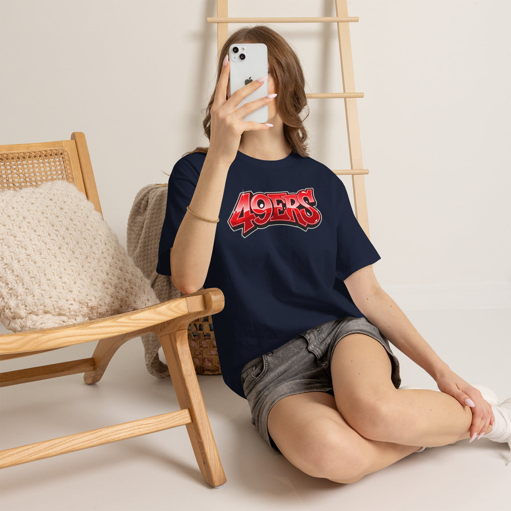 T-Shirt — '49ERS' Red Graffiti Sports Logo Tee