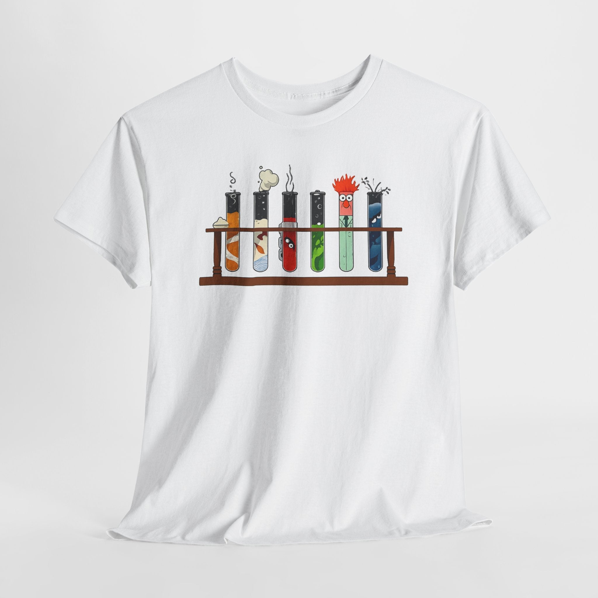 Muppets Beaker Science Test Tube Cats T‑Shirt — Cute Laboratory Cat Illustrations Tee