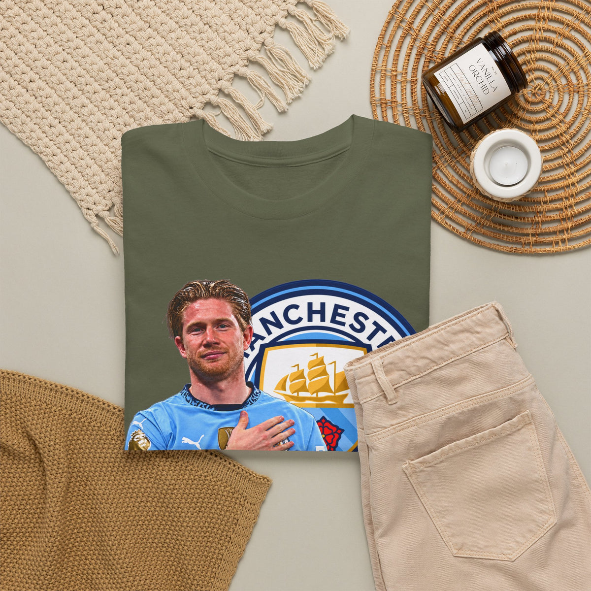 Kevin De Bruyne Manchester City Legend Cotton T-Shirt — Player Tribute Tee (Heart Badge Design)