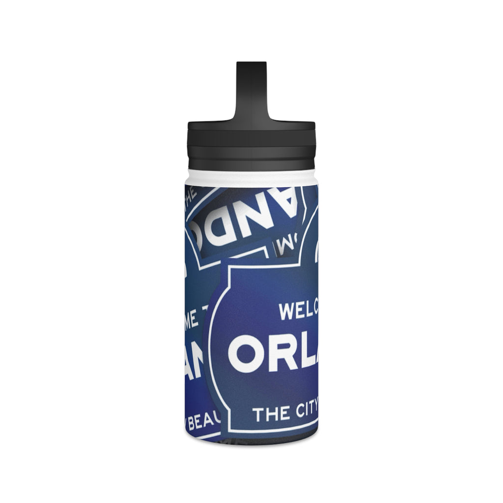 Orlando Stainless Steel Water Bottle — "Welcome to Orlando" Travel Bottle with Handle Lid
