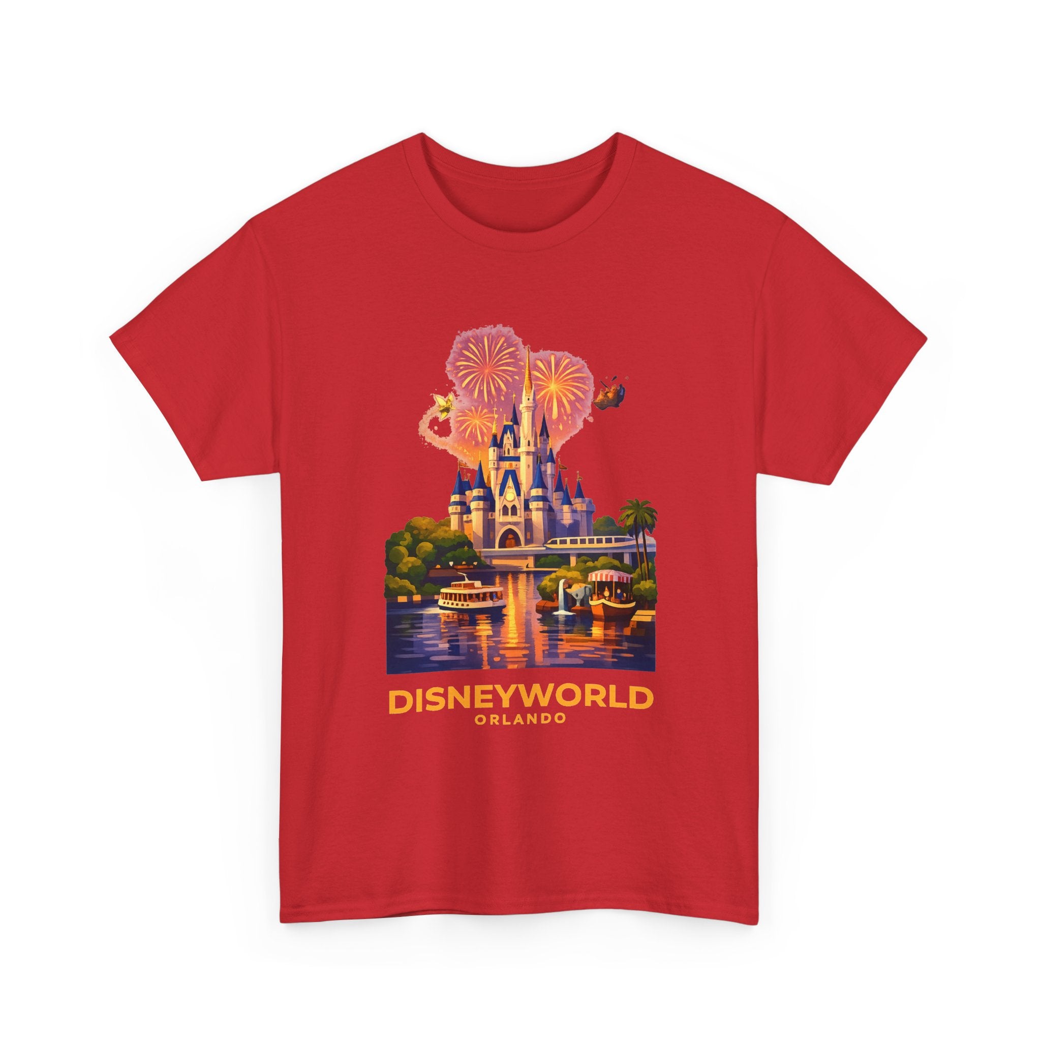 Disney World Castle Orlando Fireworks Cotton T‑Shirt