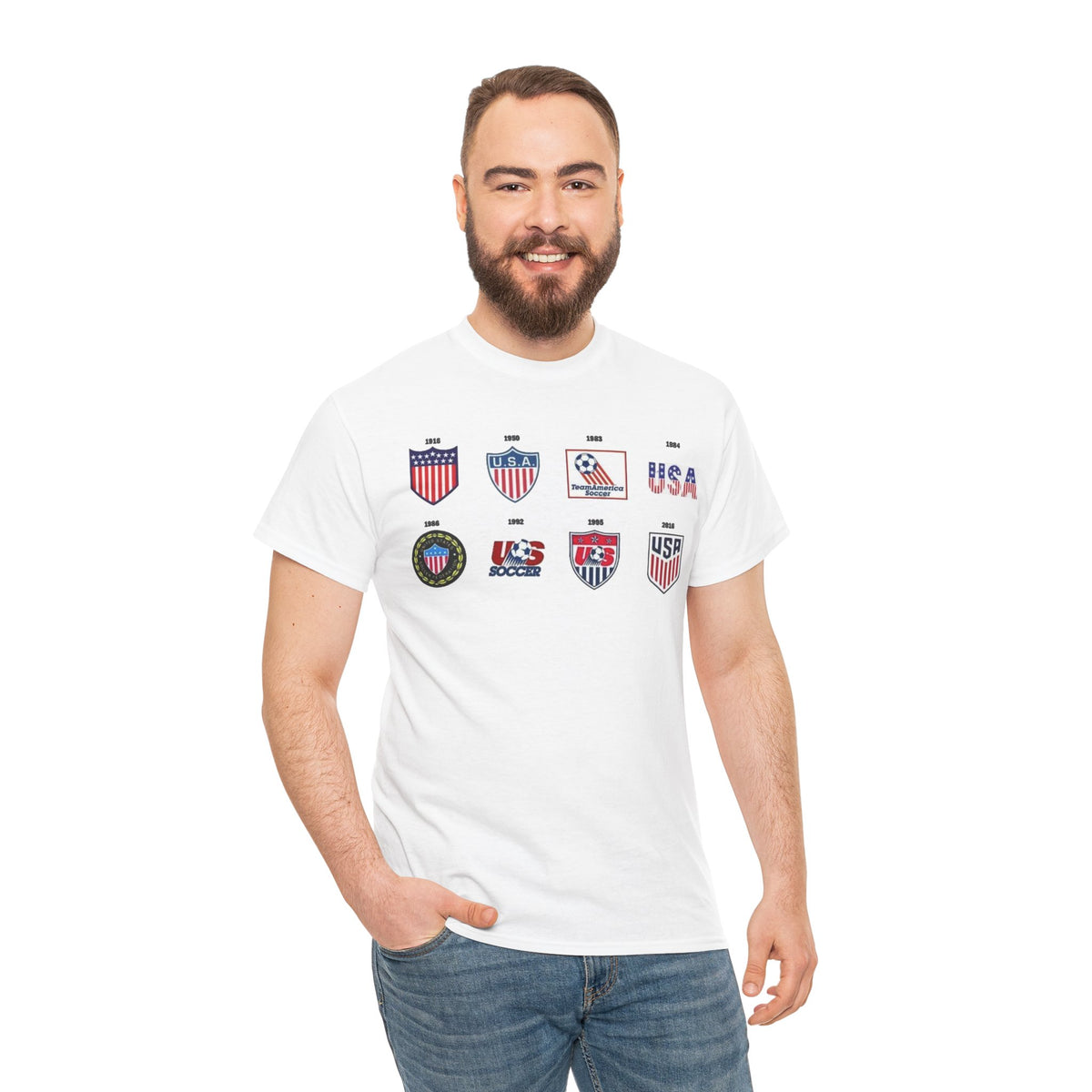 USA Soccer Logos Graphic Tee — Retro American Soccer Logo T‑Shirt