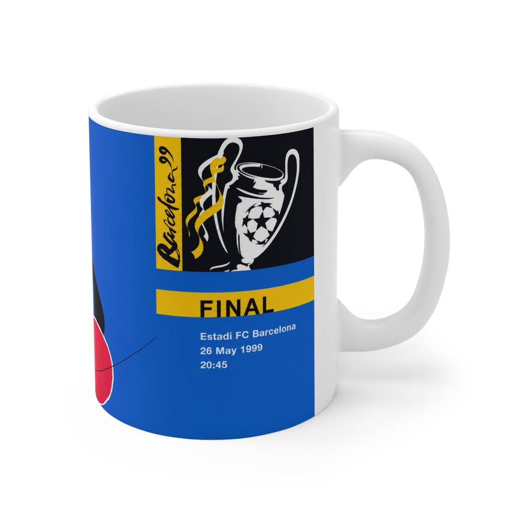 1999 Champions League FInal Programme Cover Inspired Coffee Mug — Ceramic Cup (11oz/15oz)