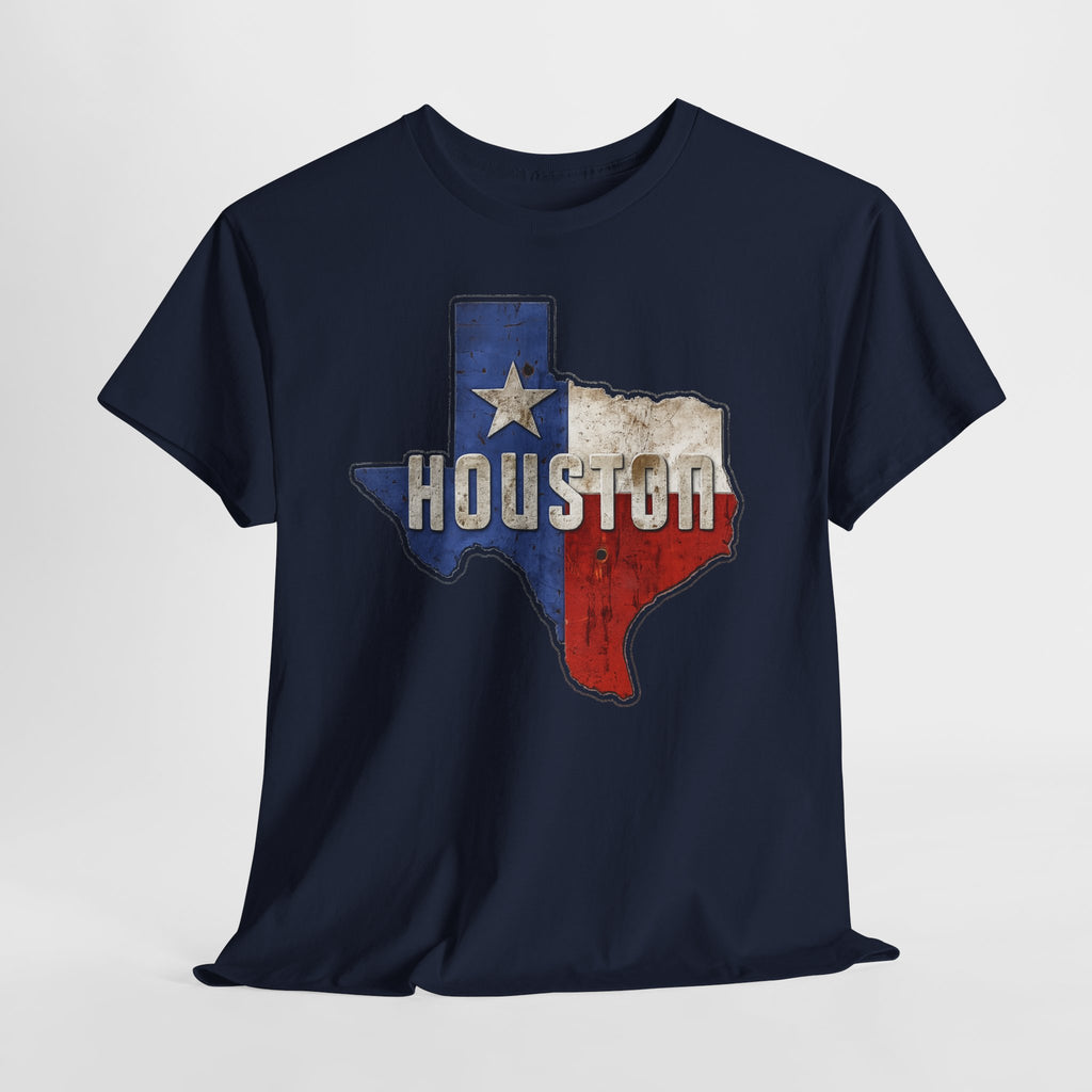 Houston Texas Flag Graphic Tee — Vintage State Outline T-Shirt