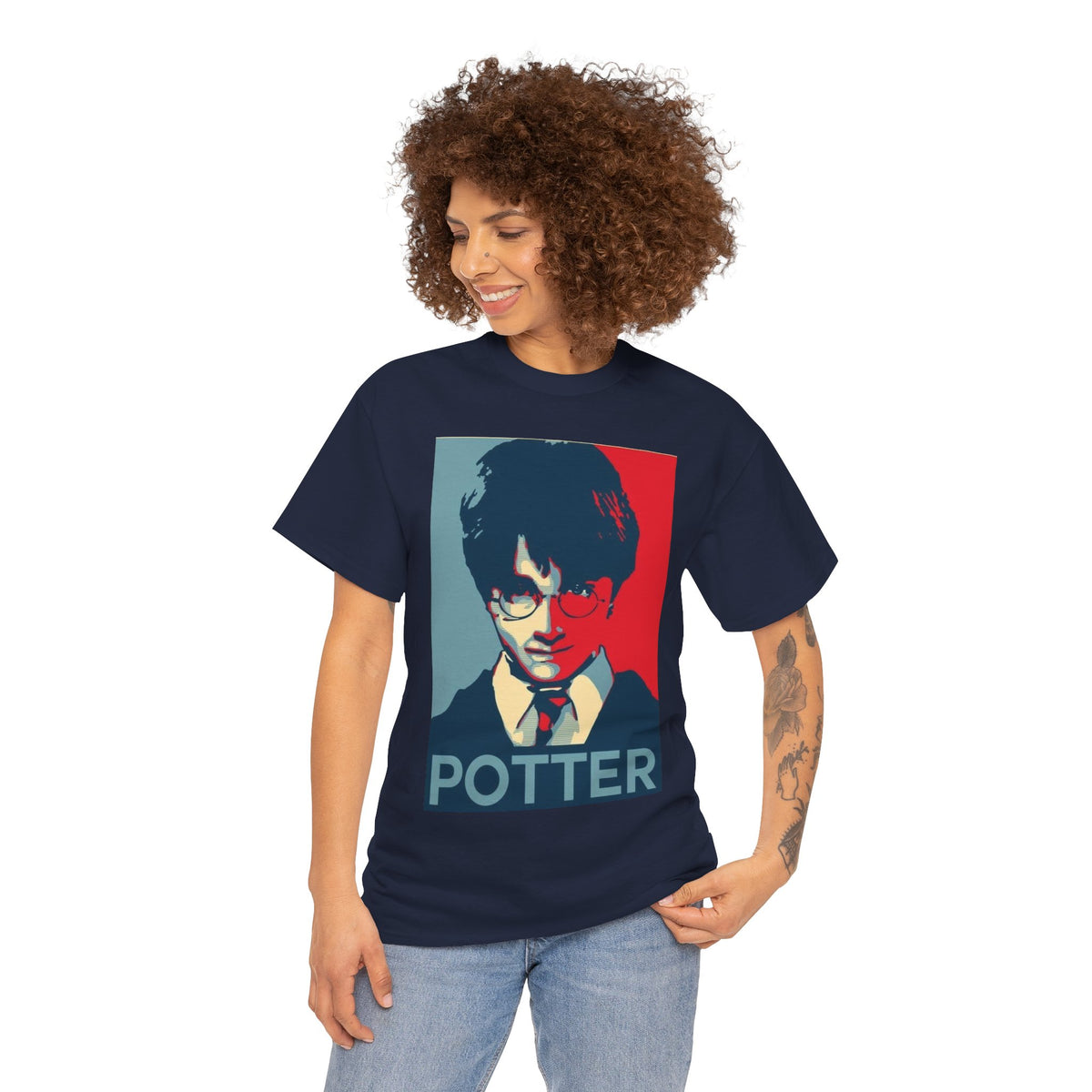 Harry Potter Inspired Vintage Wizard Portrait Cotton T‑Shirt — 'Potter' Graphic Tee