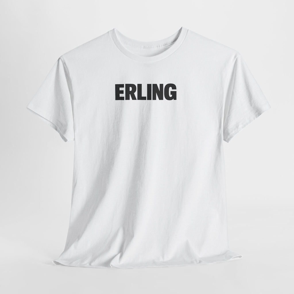 Erling Haaland Name Tee — Minimalist White Graphic T-Shirt