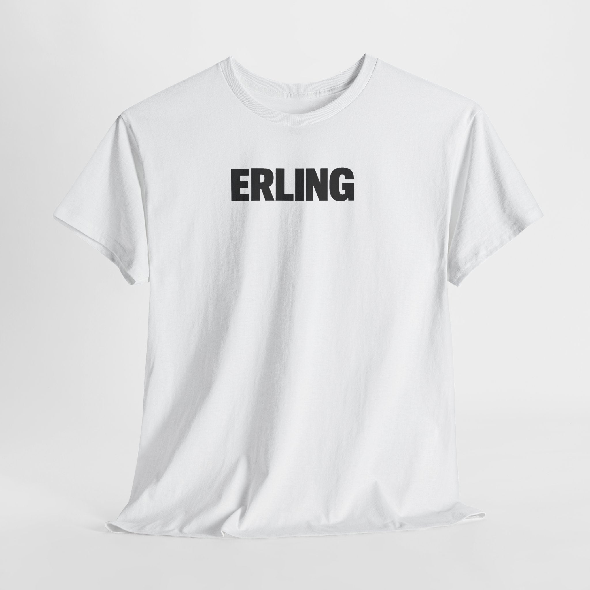 Erling Haaland Name Tee — Minimalist White Graphic T-Shirt