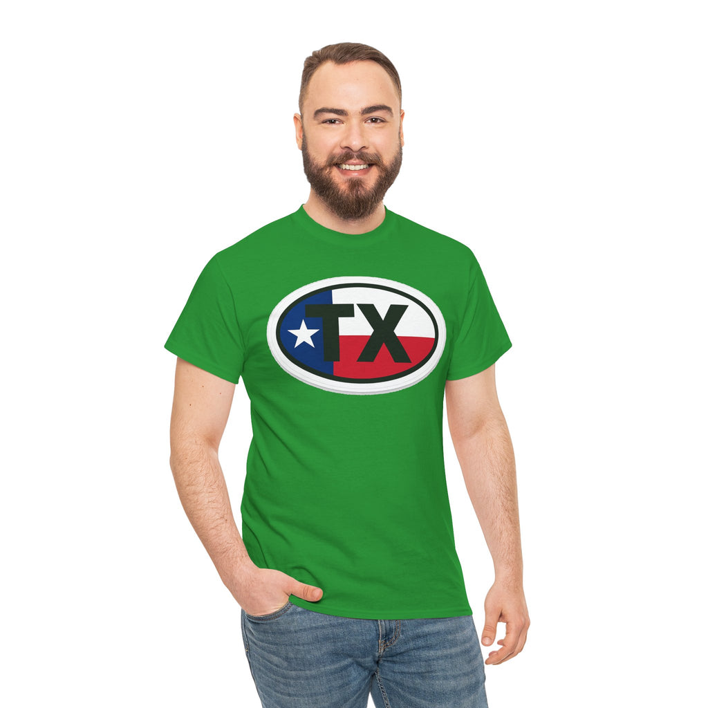 Texas Flag TX Oval T-Shirt — Patriotic Lone Star Tee