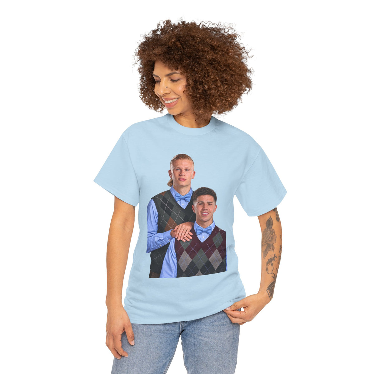 Haaland and Enzo Geek Cotton T-Shirt — Two Guys in Argyle Sweater Vests