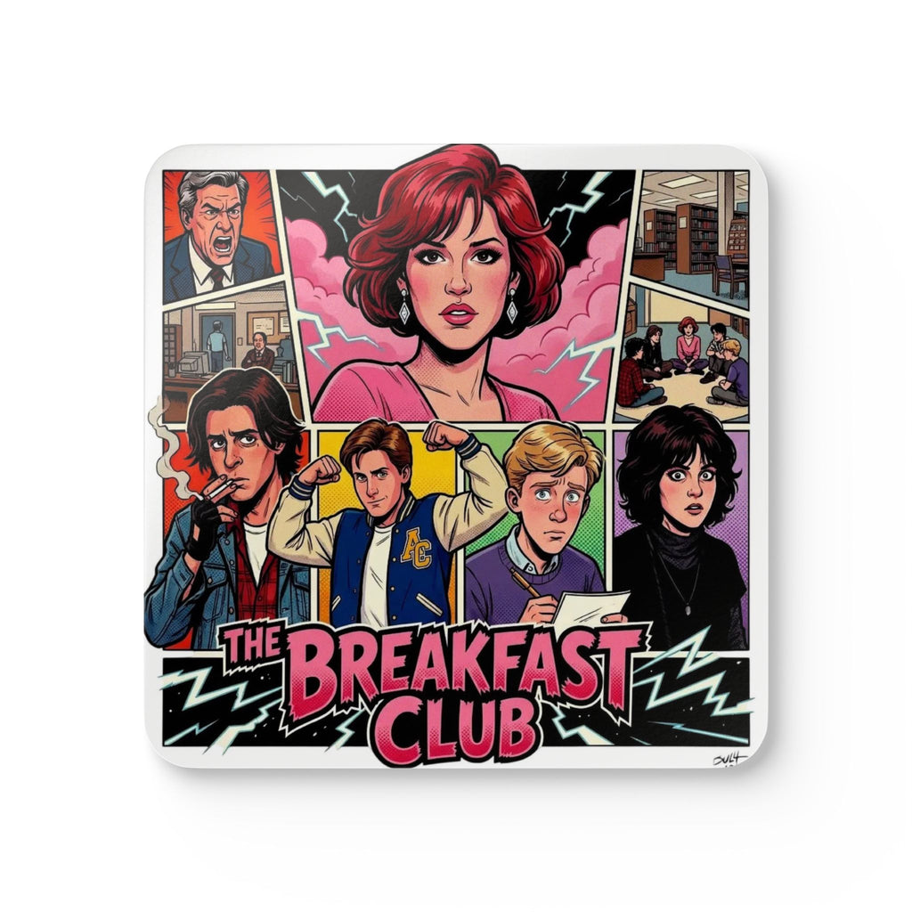 Breakfast Club Cork Coaster Set — Retro 80s Movie Pop Art Drink Coasters