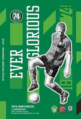1874 Northwich Official Home Matchday Programmes 2019/2020