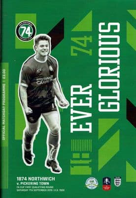 1874 Northwich Official Home Matchday Programmes 2019/2020