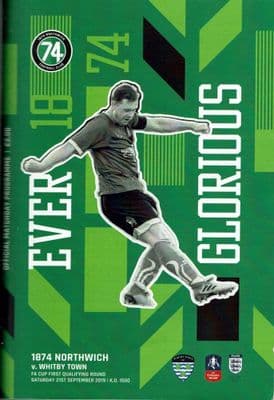 1874 Northwich Official Home Matchday Programmes 2019/2020