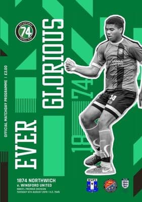 1874 Northwich Official Home Matchday Programmes 2019/2020