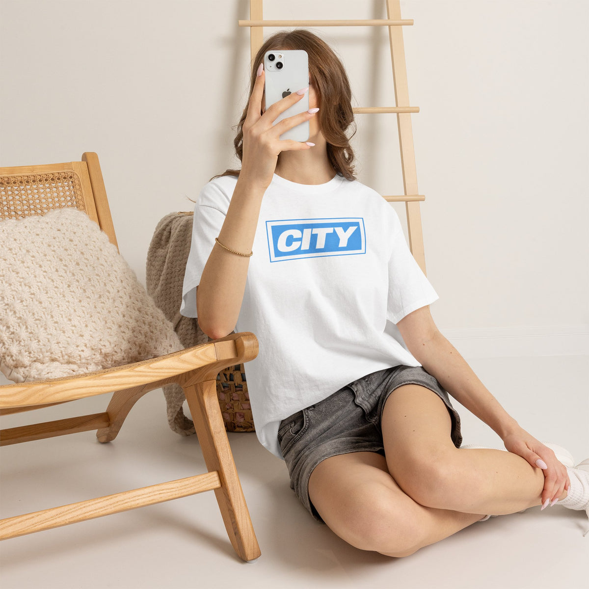 City Logo T-Shirt — Bold Blue Box Graphic Tee
