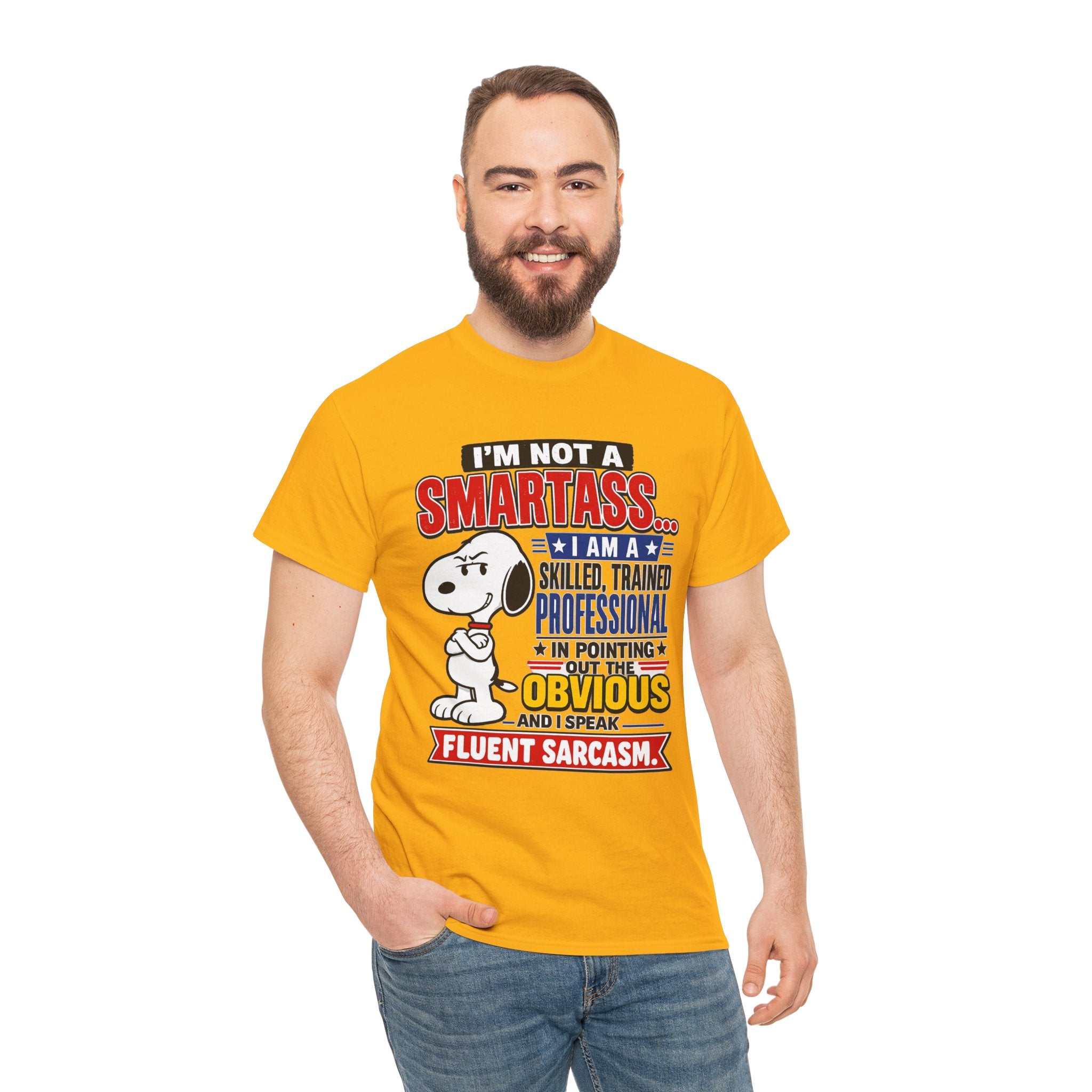 Snoopy Sarcasm T-Shirt – “I’m Not a Smartass… I Speak Fluent Sarcasm” Graphic Tee