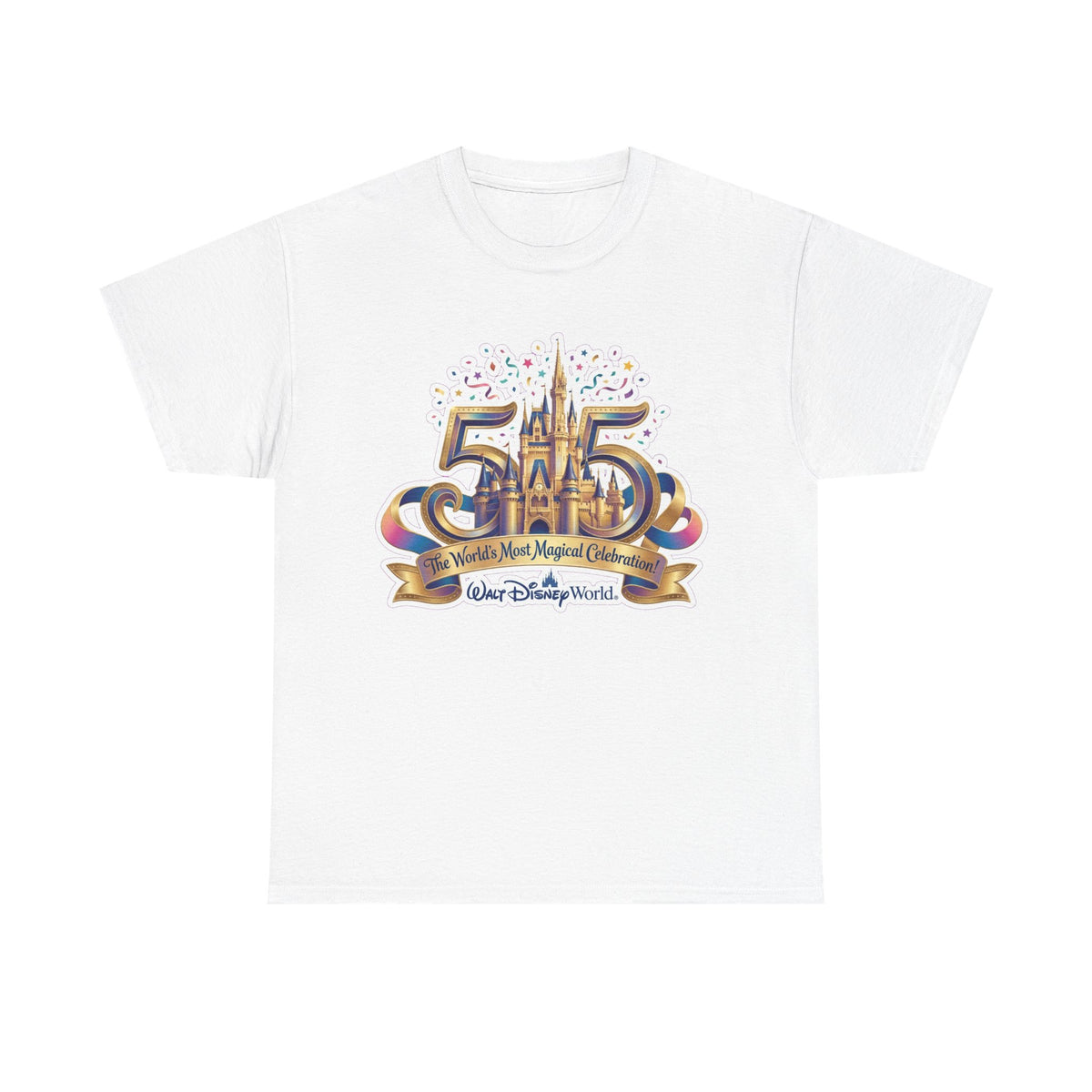 Disney World 50th Anniversary Castle Tee — 'The World's Most Magical Celebration' Souvenir T-Shirt