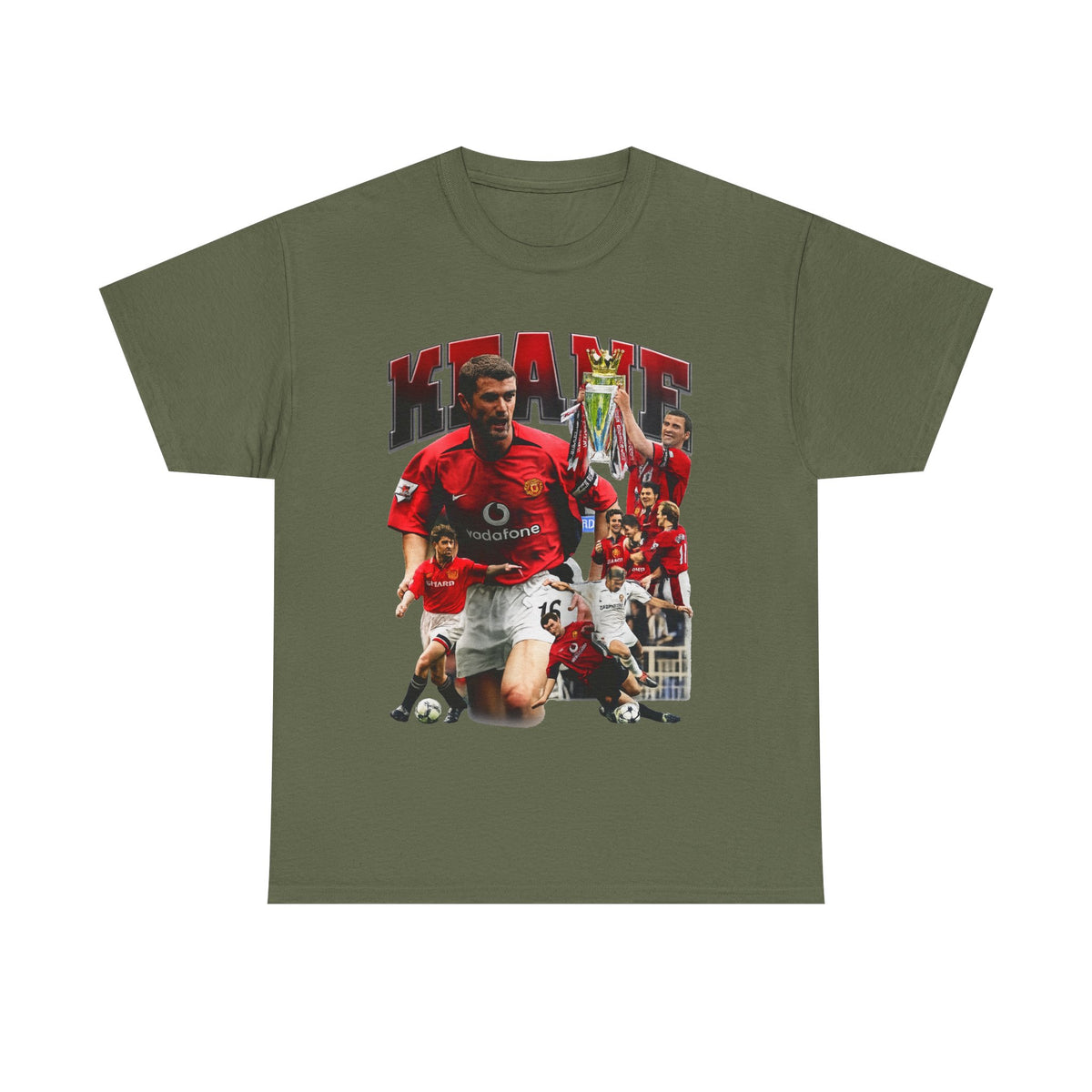 Roy Keane Football Legens Collage Tee — Retro Man United Tribute Shirt