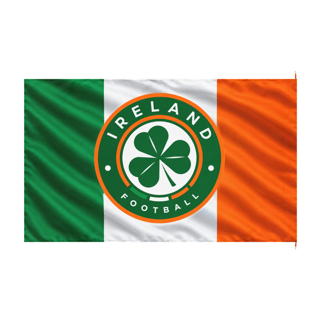 Ireland Football Double-Sided Flag – Shamrock Tricolor Banner for St. Patrick’s Day & Soccer Fans