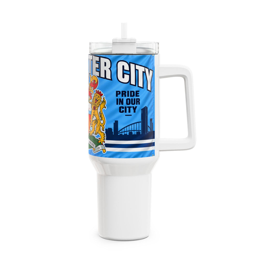 Manchester Crest 40oz Tumbler — 'City Till I Die' Travel Mug