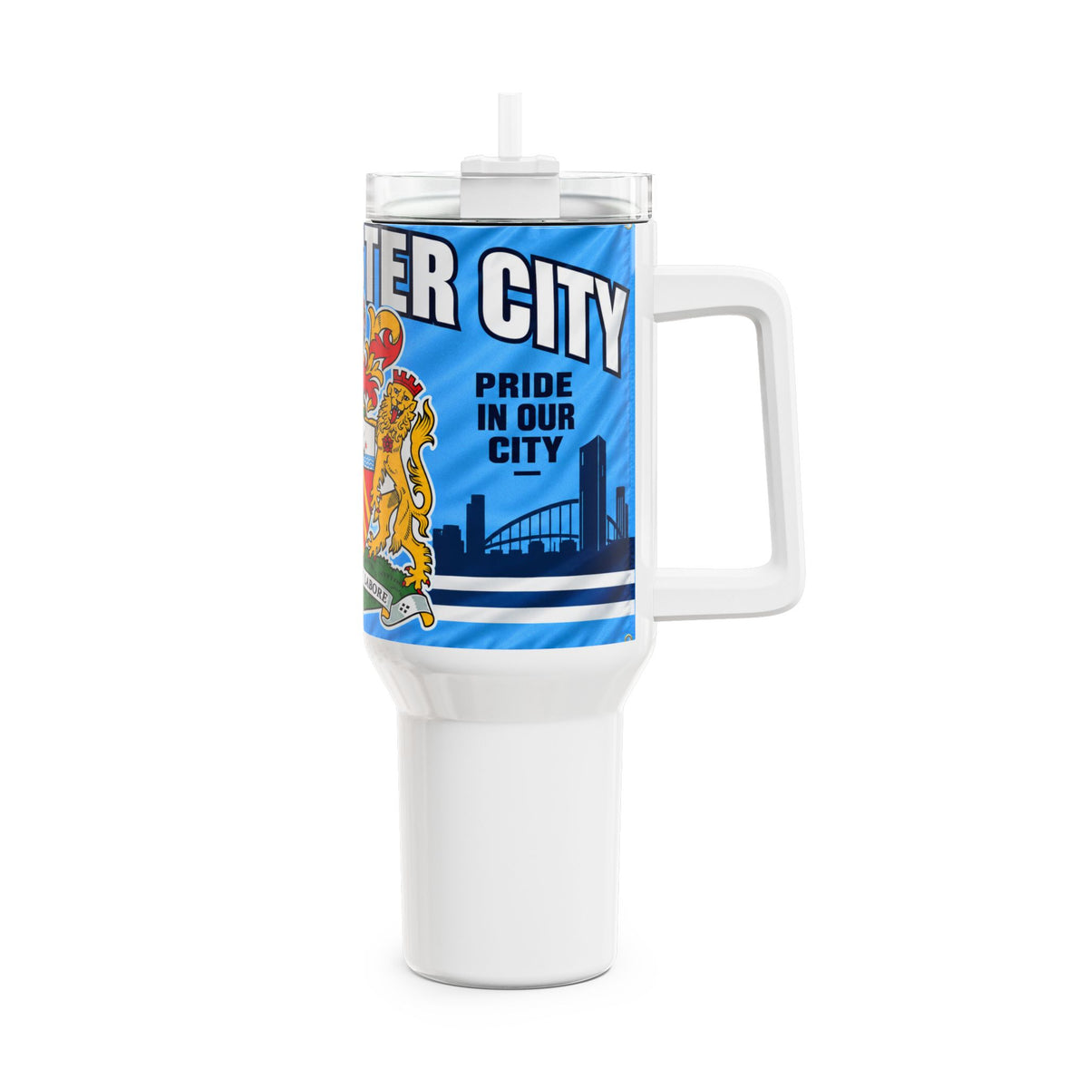 Manchester Crest 40oz Tumbler — 'City Till I Die' Travel Mug