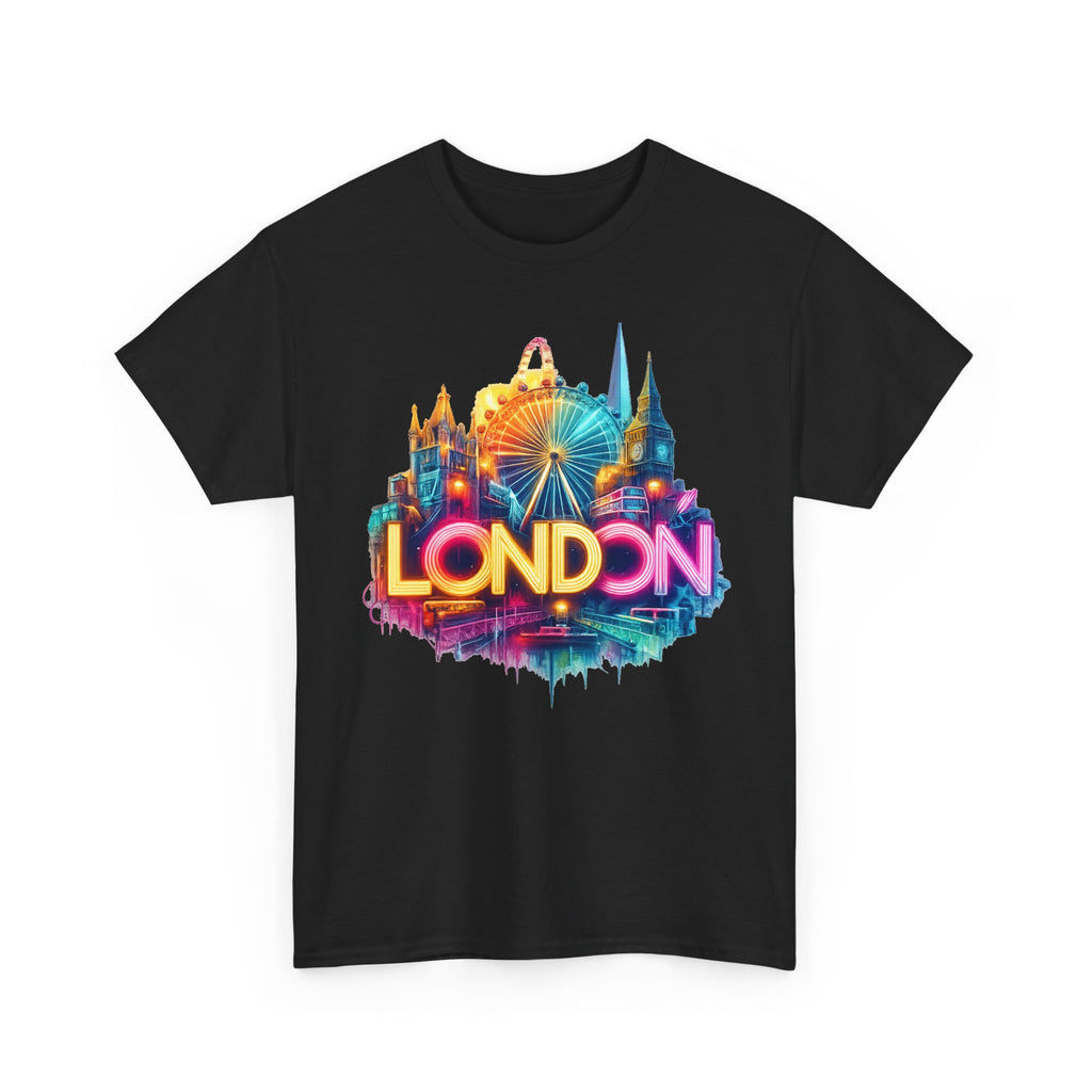 London Skyline Tee — Colorful Neon London Landmark T-Shirt