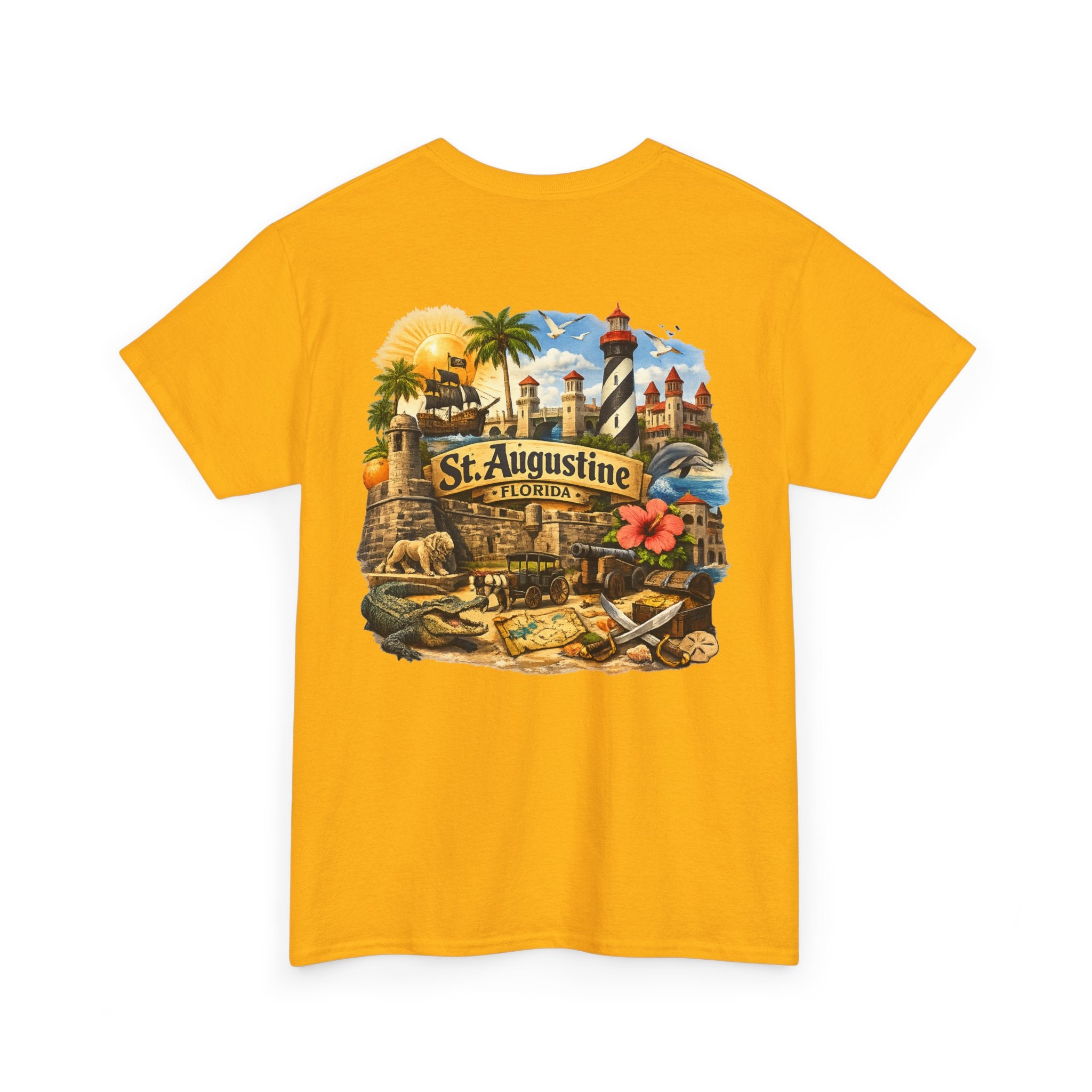 St. Augustine Florida Vintage Travel Tee — Retro Beach & Lighthouse Souvenir T-Shirt