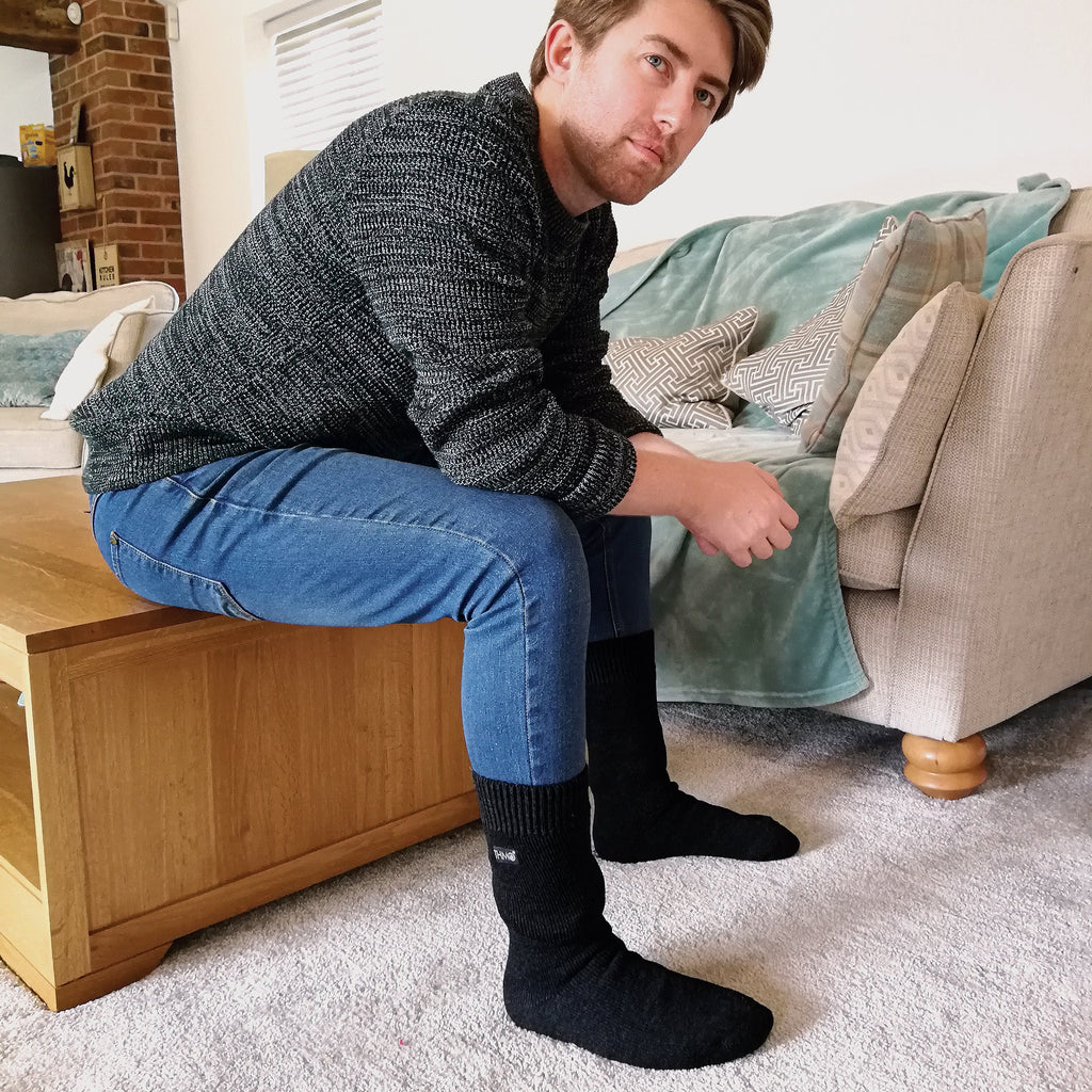 Mens Thick Winter Thermal Socks with Comfort Top (Multipack Options)