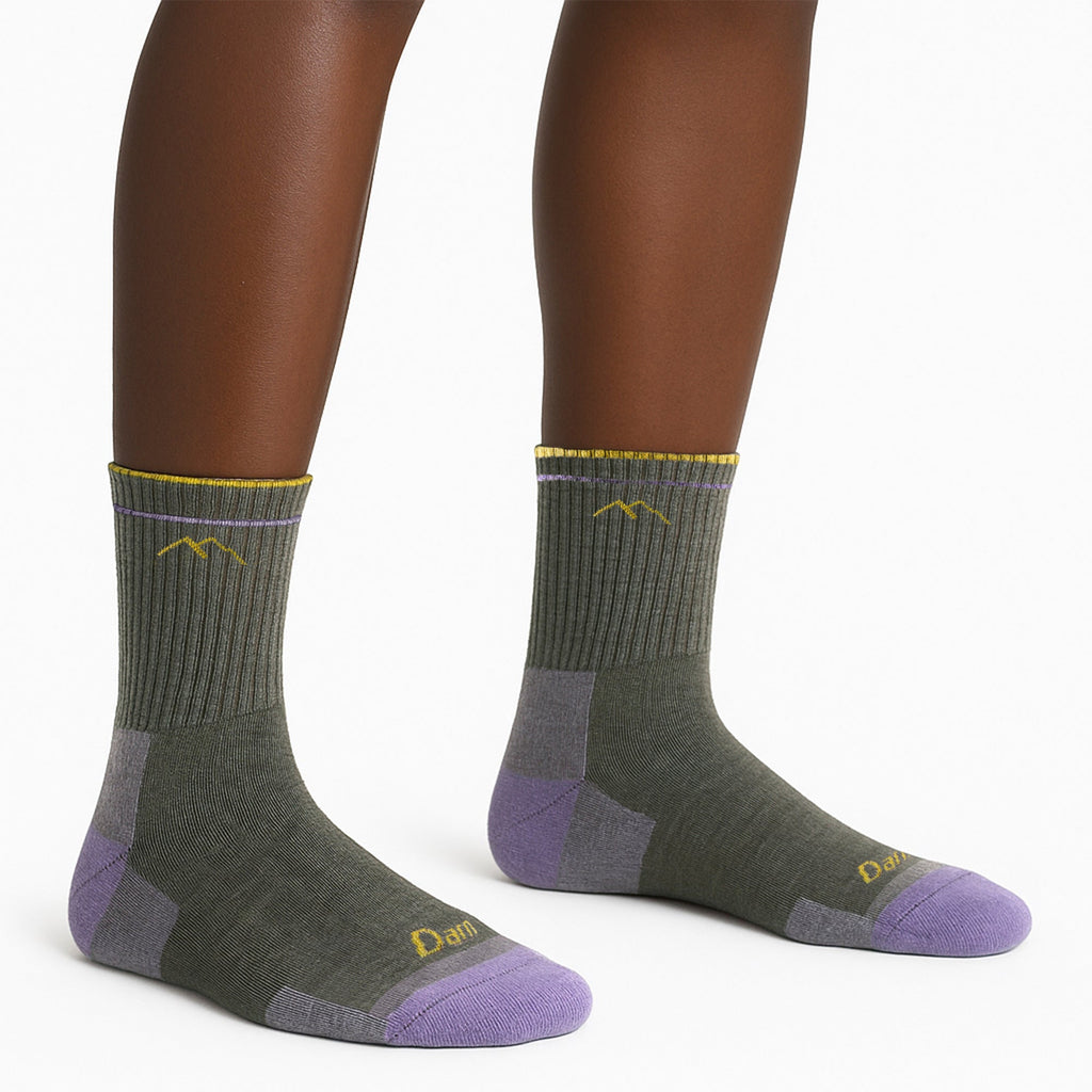 Ladies Micro Crew Cushioned Midweight Hiking Merino Wool Socks
