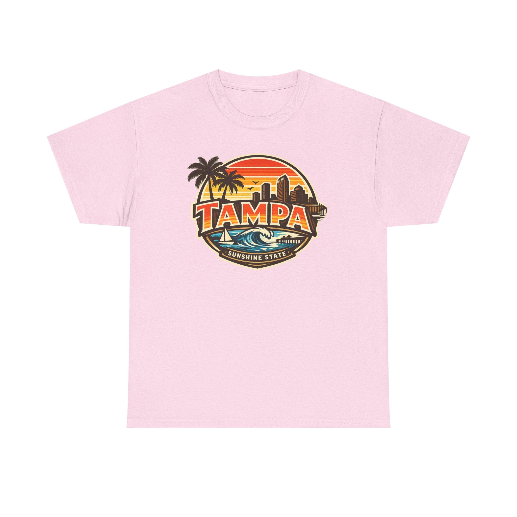 Tampa Retro Sunset T-Shirt – Vintage Palm Beach Skyline Tee