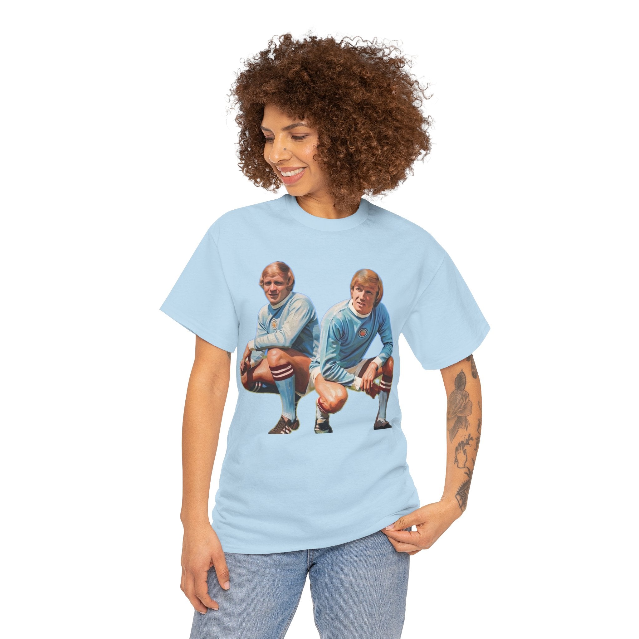 Franny Lee and Colin Bell Manchester City Retro Soccer Players T‑Shirt — Vintage Football Graphic Tee