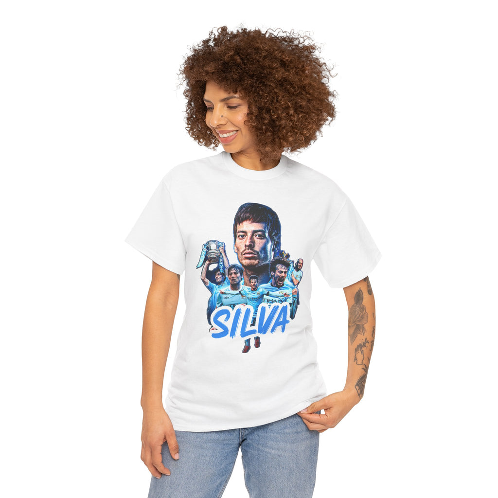 David Silva Manchester City Soccer Tee — Classic Player Portrait Football Shirt
