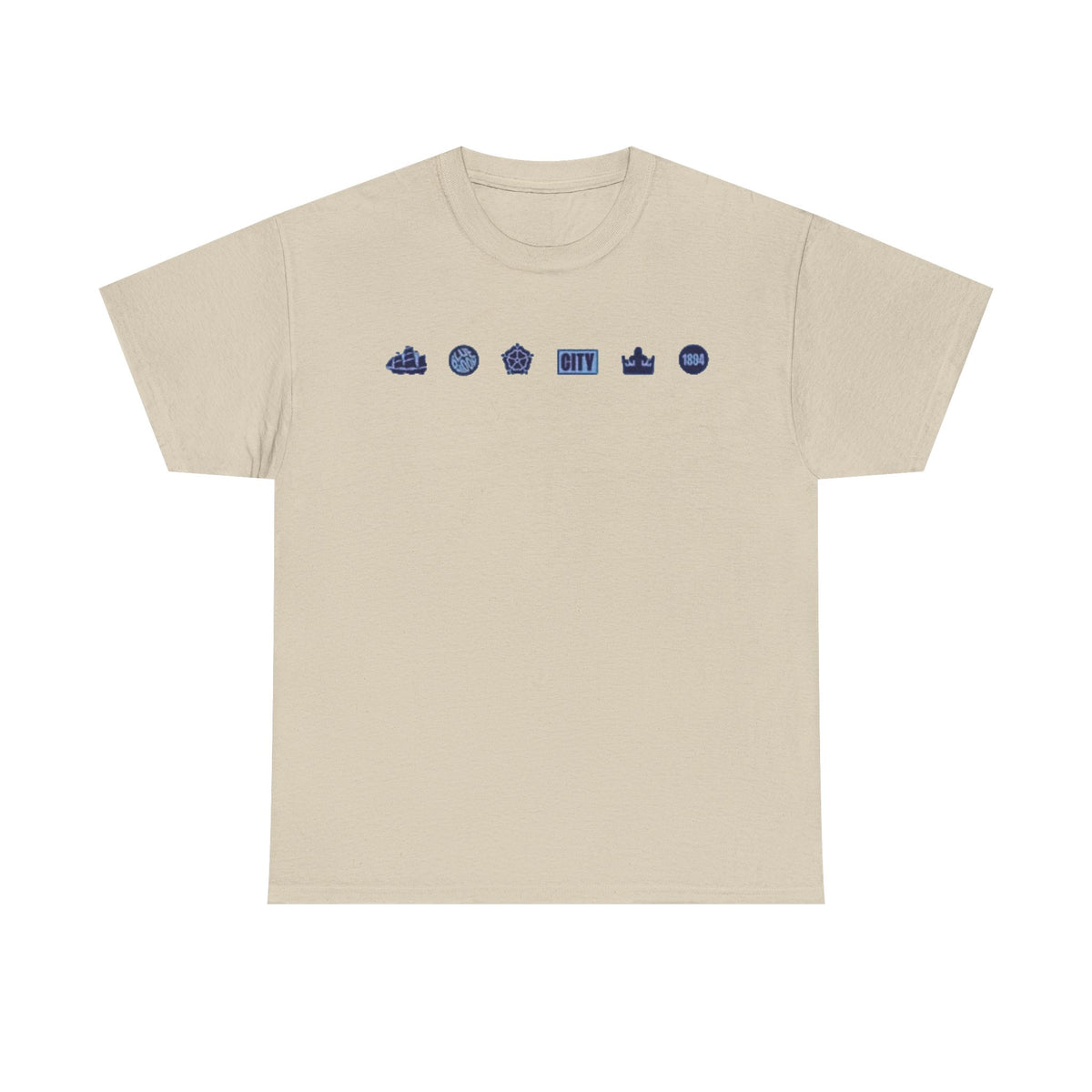 Manchester City Minimal City Icons Tee — Navy Skyline Icons Chest Print