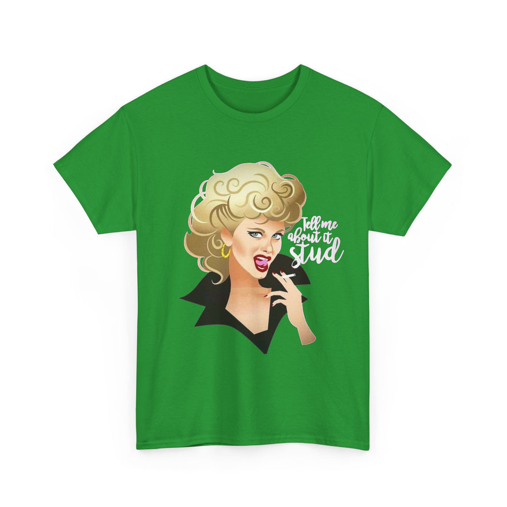 Retro Glam T‑Shirt — 'Tell Me About It, Stud' Vintage Pop Art Tee