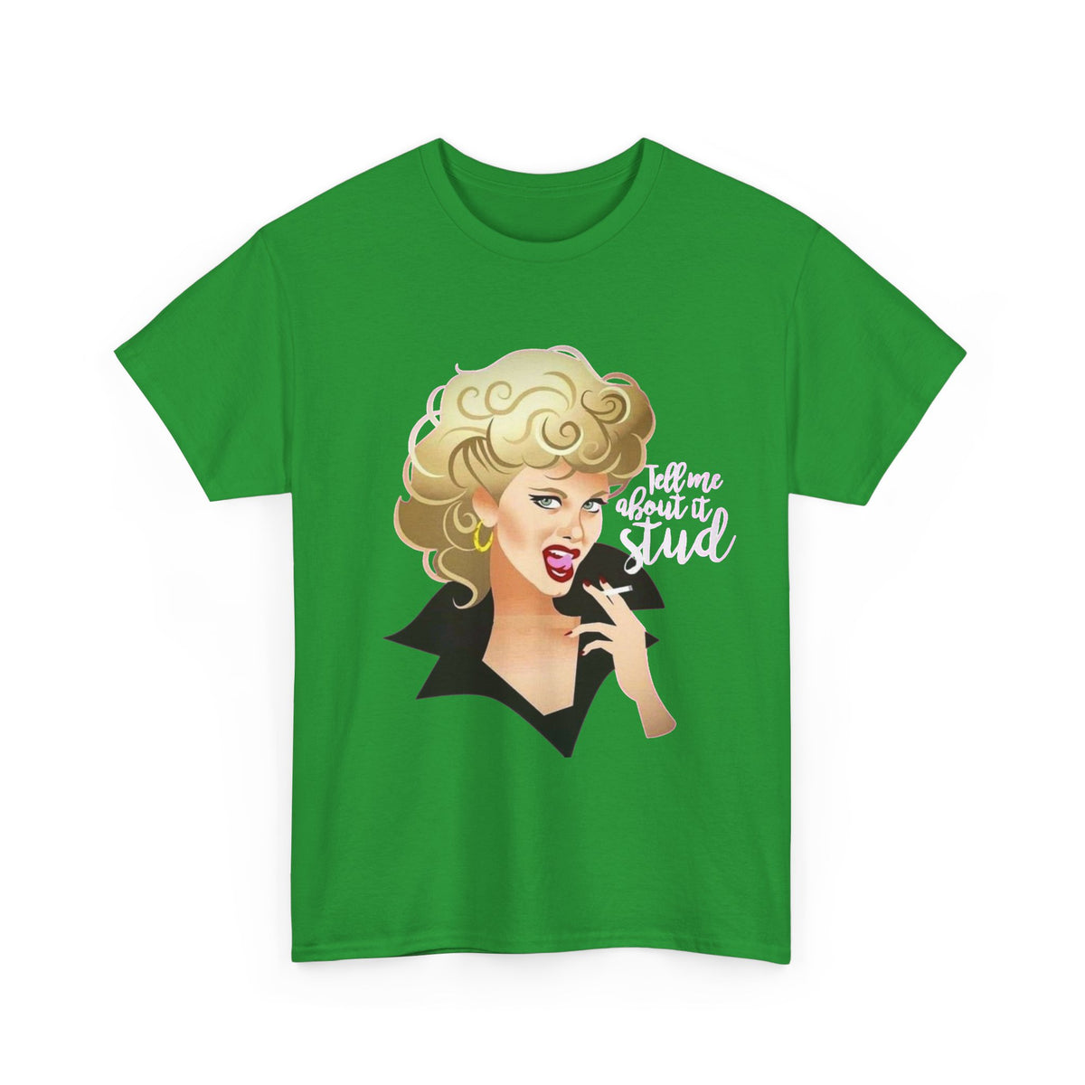 Retro Glam T‑Shirt — 'Tell Me About It, Stud' Vintage Pop Art Tee